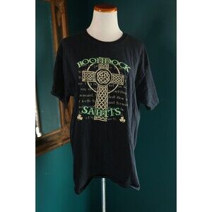 Vintage Y2K The Boondock Saints Movie Black T Shirt Fruit Of The Loom Large